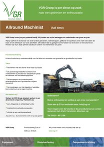 VGR vacature allround machinist